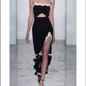 PRICE ⬇️Jonathan Simkhai strapless gown with cutout and ric rac trim  worn once